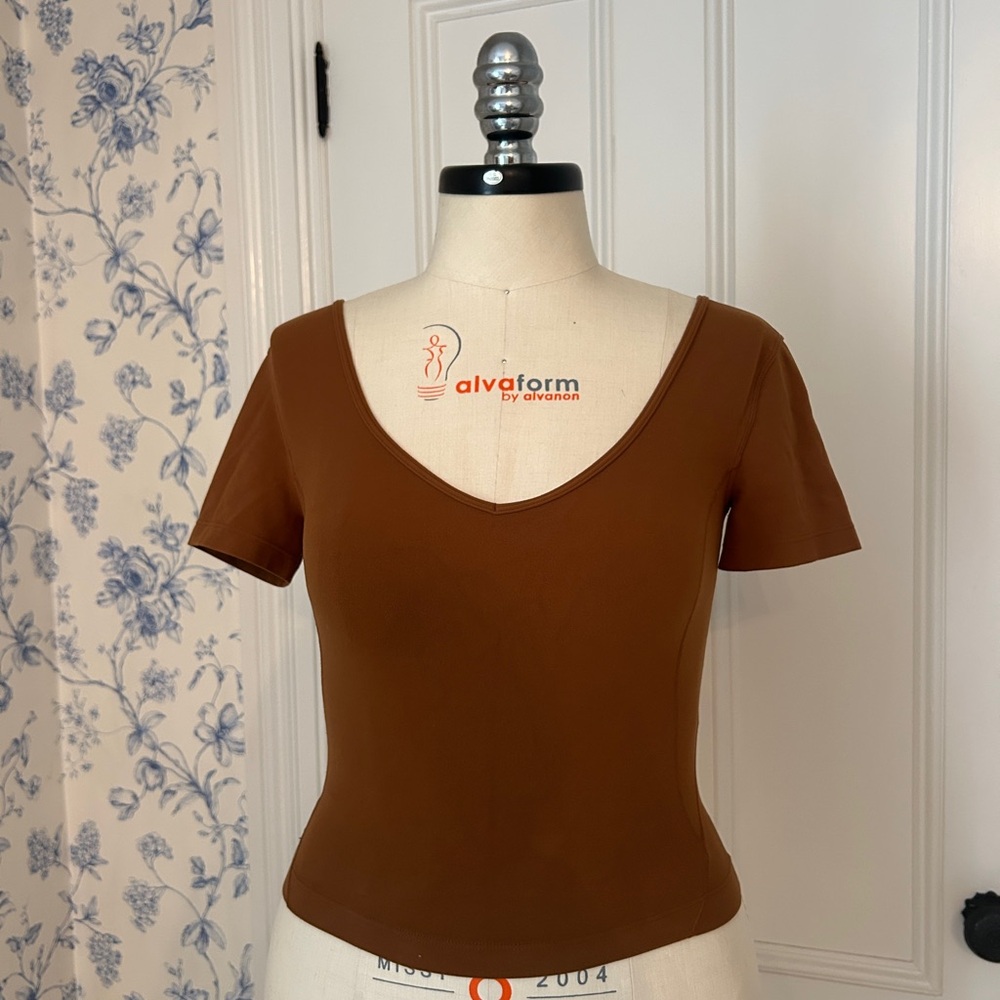 Lululemon Align Short-Sleeve V-Neck Copper Brown Women's Top (Size 4)
